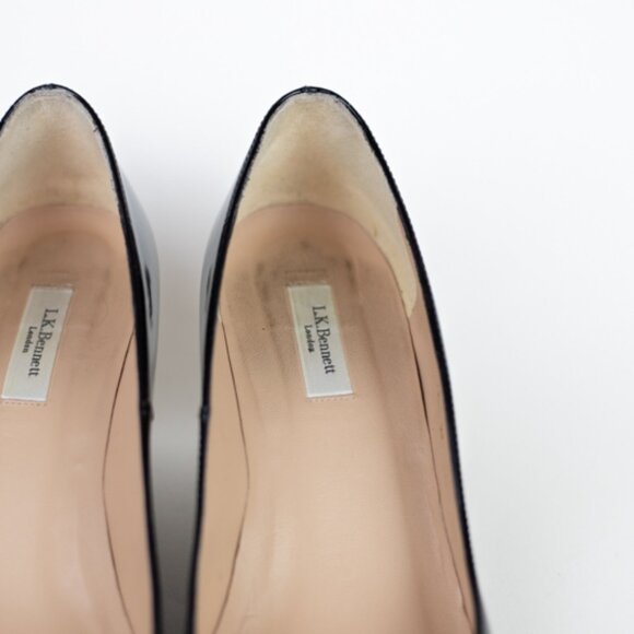 L.K. Bennett Black Patent Leather Wedge Pumps Size 9 EUR 39 - Picture 5 of 12